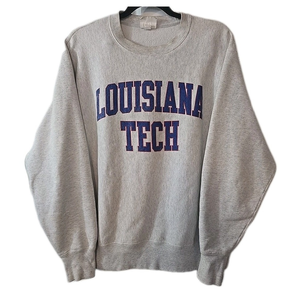 VTG 80s Louisiana Tech Bulldog Champion Reverse Weave Sweatshirt Crewneck Large